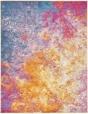 7’ x 10’ Abstract Brights Sunburst Area Rug