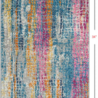 2’ x 3’ Gray Colorful Abstract Stripes Scatter Rug