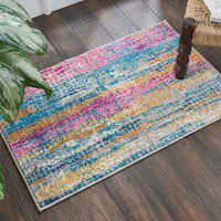 2’ x 3’ Gray Colorful Abstract Stripes Scatter Rug