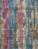 8’ x 10’ Gray Colorful Abstract Stripes Area Rug