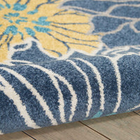 8’ x 10’ Blue Tropical Flower Area Rug