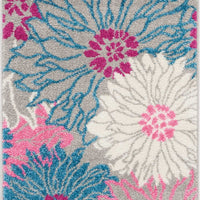 2’ x 3’ Gray and Pink Tropical Flower Scatter Rug