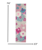 2’ x 8’ Gray and Pink Tropical Flower Runner Rug