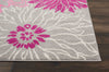 8’ x 10’ Gray and Pink Tropical Flower Area Rug