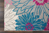 8’ x 10’ Gray and Pink Tropical Flower Area Rug