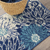 2’ x 3’ Navy and Ivory Floral Scatter Rug