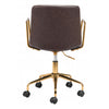 Brown and Gold Rolling Swivel Office Chair