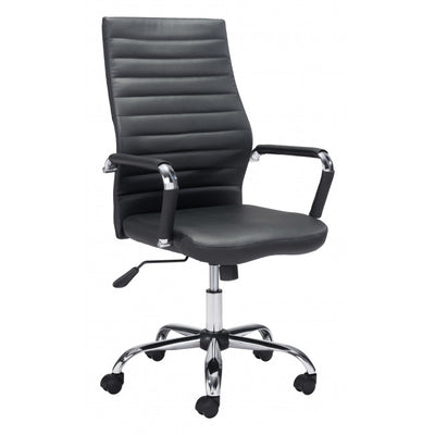 Black Faux Leather Ergonomic Classic Office Chair