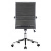 Gray Channeled Faux Leather Rolling Office Chair