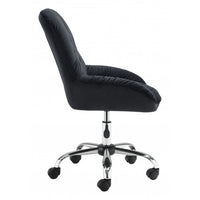 Extra Comfy Black Velvet Rolling Office Chair