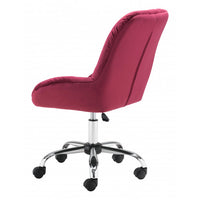 Extra Comfy Red Velvet Rolling Office Chair