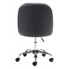 Black Quilted Back Faux Leather Swivel Office Chair