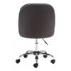 Brown Quilted Back Faux Leather Swivel Office Chair