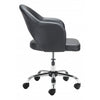Black Faux Leather Curved Open Back Office Chair