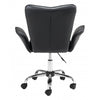 Black Faux Leather Flared Arms Swivel Office Chair