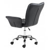 Black Faux Leather Flared Arms Swivel Office Chair