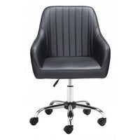 Black Faux Leather Upholstered Stylish Office Chair