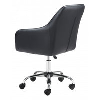 Black Faux Leather Upholstered Stylish Office Chair