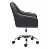 Black Faux Leather Upholstered Stylish Office Chair
