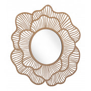 Flower Lines Gold Finish Wall Mirror