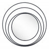 Concentric Circles Black Finish Wall Mirror
