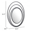 Concentric Circles Black Finish Wall Mirror