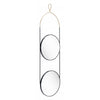 Double Gold and Black Round Hanging Mirror