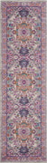 2’ x 10’ Light Gray and Pink Medallion Runner Rug