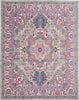 8’ x 10’ Light Gray and Pink Medallion Area Rug