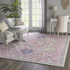 8’ x 10’ Light Gray and Pink Medallion Area Rug