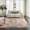 7’ x 10’ Muted Brights Floral Diamond Area Rug