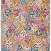 8’ x 10’ Muted Brights Floral Diamond Area Rug