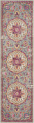 2’ x 6’ Gray and Pink Medallion Runner Rug