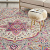 7’ x 10’ Gray and Pink Medallion Area Rug