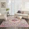 7’ x 10’ Gray and Pink Medallion Area Rug