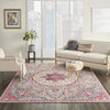 8’ x 10’ Gray and Pink Medallion Area Rug