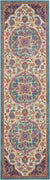 2’ x 6’ Pink and Blue Floral Medallion Runner Rug