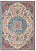 8’ x 10’ Pink and Blue Floral Medallion Area Rug
