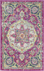 2’ x 3’ Pink and Ivory Medallion Scatter Rug