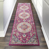 2’ x 6’ Pink and Ivory Medallion Runner Rug