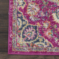 2’ x 6’ Pink and Ivory Medallion Runner Rug