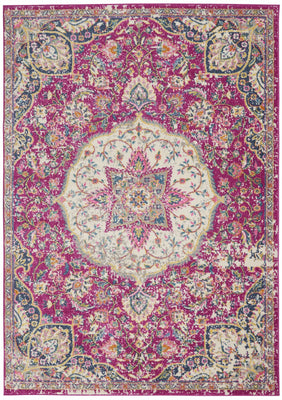 5’ x 7’ Pink and Ivory Medallion Area Rug