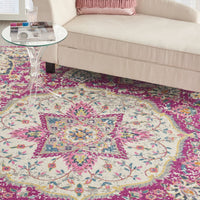 7’ x 10’ Pink and Ivory Medallion Area Rug