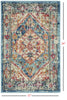 2’ x 3’ Ivory and Light Blue Distressed Scatter Rug