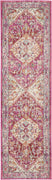 2’ x 8’ Ivory and Pink Oriental Runner Rug