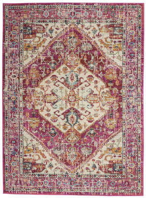 4’ x 6’ Ivory and Pink Oriental Area Rug