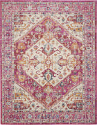 8’ x 10’ Ivory and Pink Oriental Area Rug