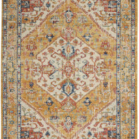 4’ x 6’ Ivory and Yellow Center Medallion Area Rug