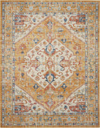 7’ x 10’ Ivory and Yellow Center Medallion Area Rug