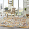 7’ x 10’ Ivory and Yellow Center Medallion Area Rug
